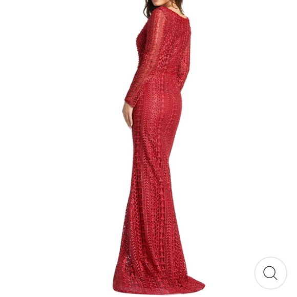 Red Crystal and sequin Mac Duggal Size 14. - Picture 3 of 8